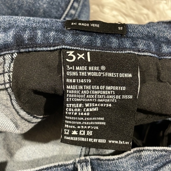 3x1 NYC Authentic Straight Crop Cammi Distressed Hem High Rise Jeans - Picture 10 of 14